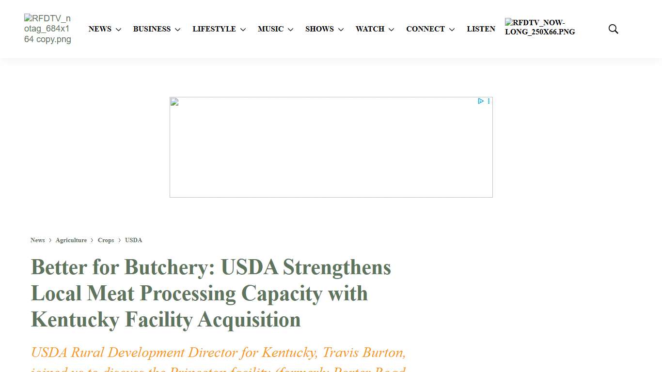 Better for Butchery: USDA Strengthens Local Meat Processing Capacity with Kentucky Facility Acquisition - RFD-TV