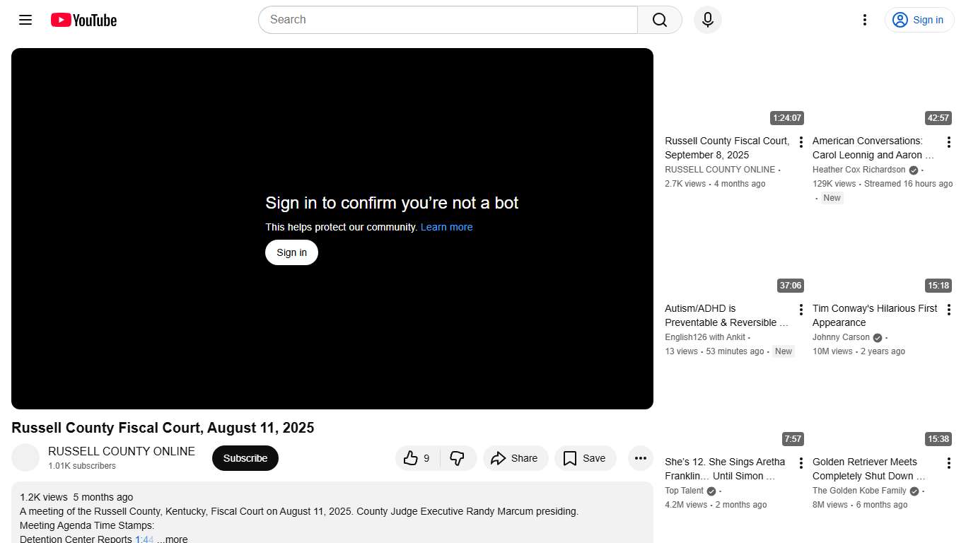 Russell County Fiscal Court, August 11, 2025 - YouTube